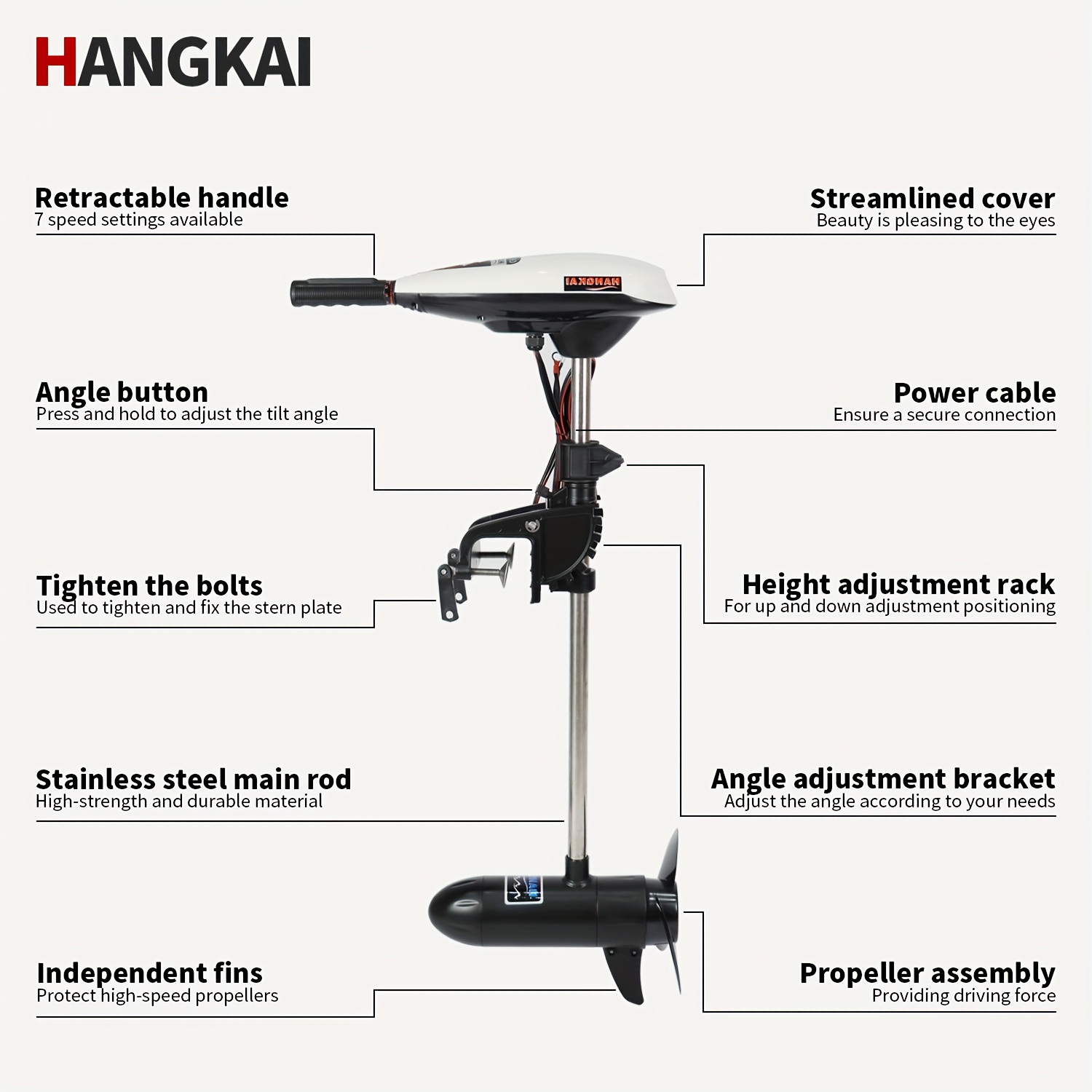 KOETSU HANGKAI 55/65 LBS Thrus - огляд і ціна Fishing Boat Outboard Motor