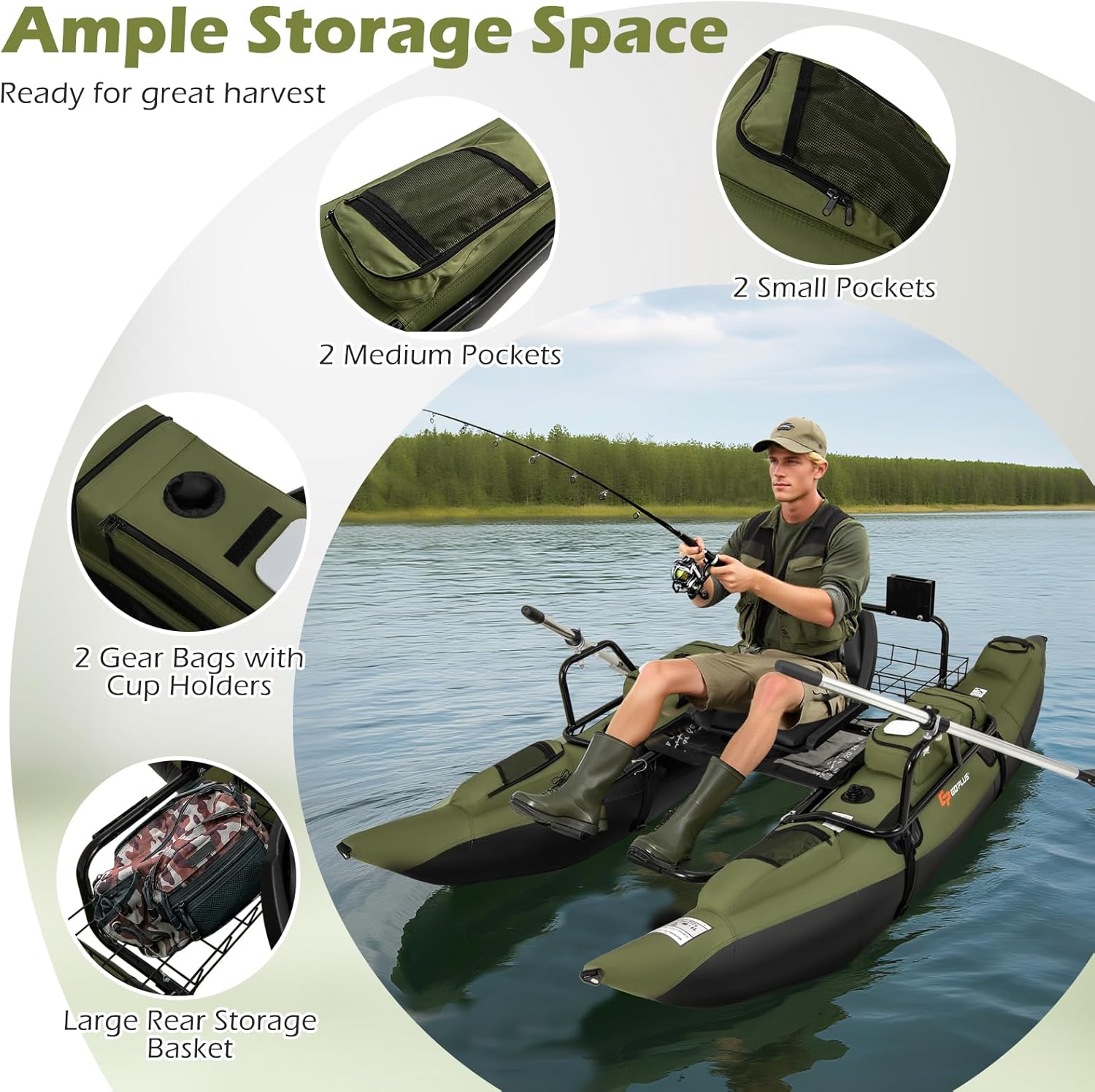 Adult Inflatable Belly Boat wi - огляд і ціна Fishing Boat Seat