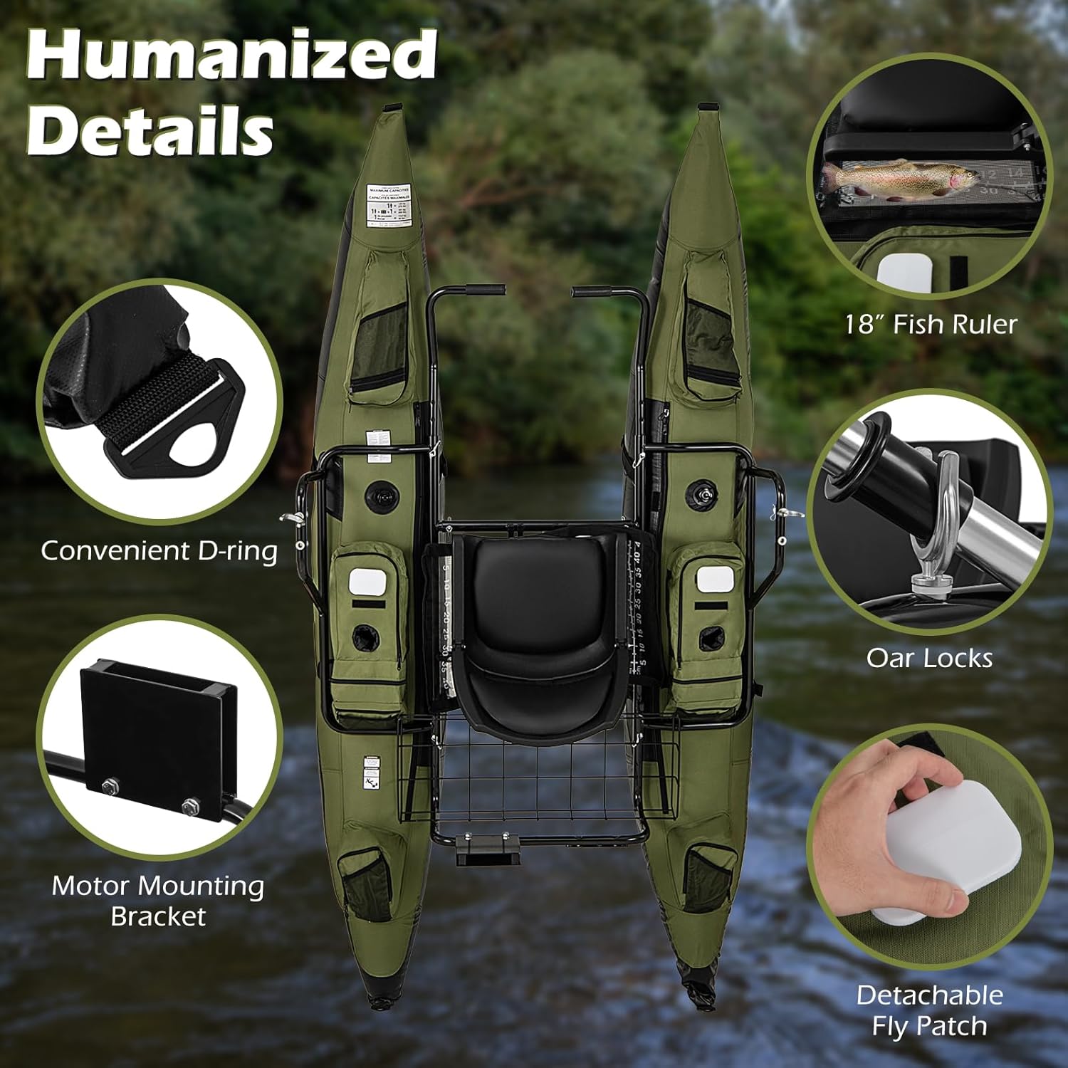 Adult Inflatable Belly Boat wi - огляд і ціна Fishing Boat Seat